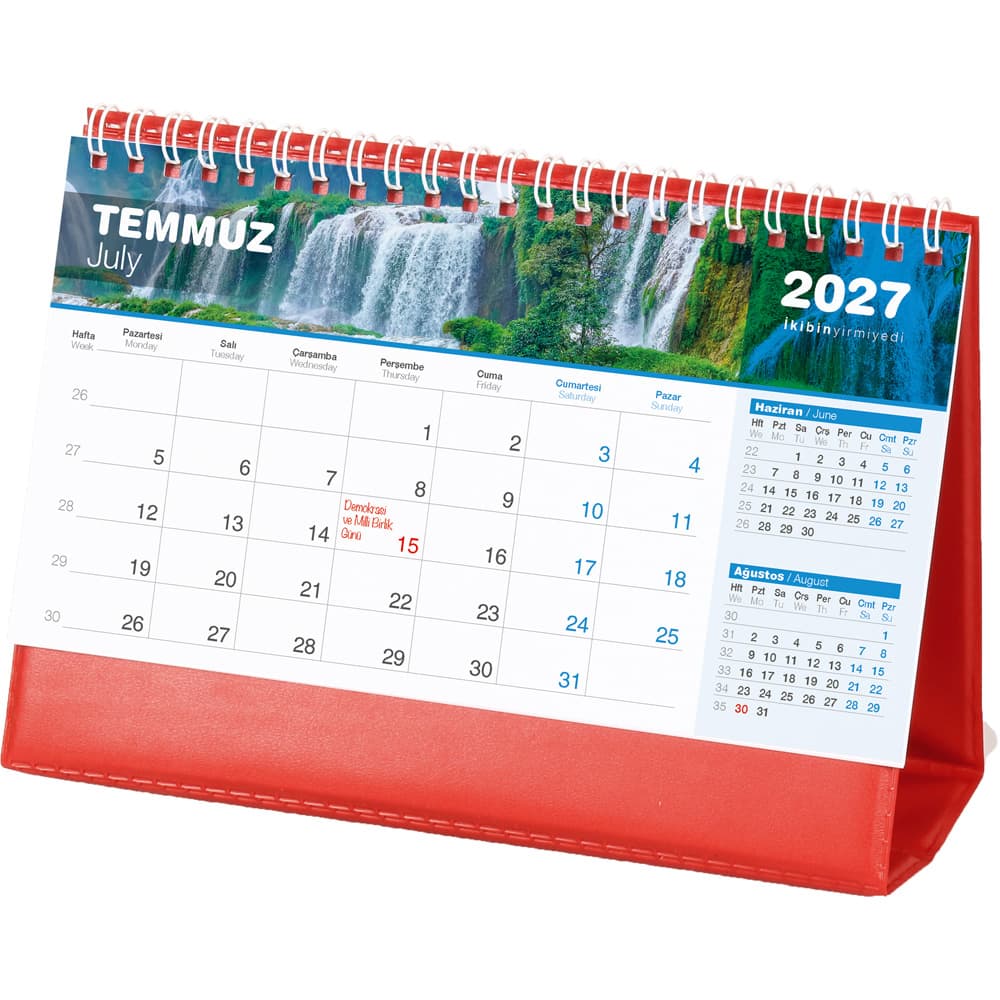 Şelale Masa Takvimi Biala - Kırmızı – AMT-04-BK