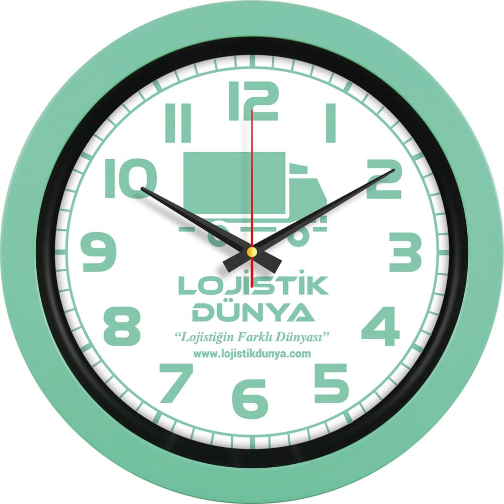Plastik Duvar Saati Mint Yeşili – V30-346-MYSL