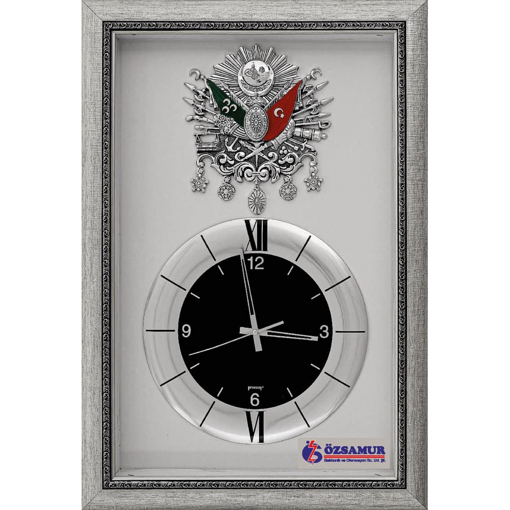 Saatli Duvar Tablosu Gümüş (PN-80-1) – PN-80-1