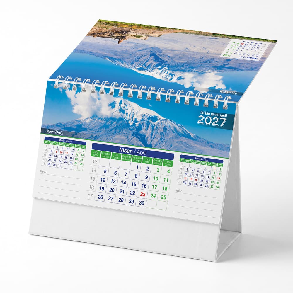 Manzara Masa Takvimi Taslama - Beyaz – AMT-01-TB
