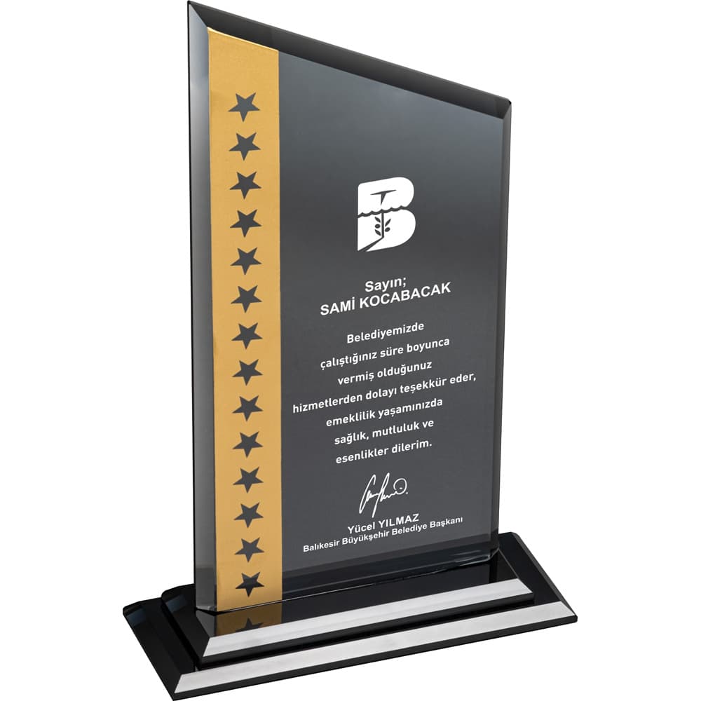 Kristal Plaket 15 x 25 cm – EKT-315