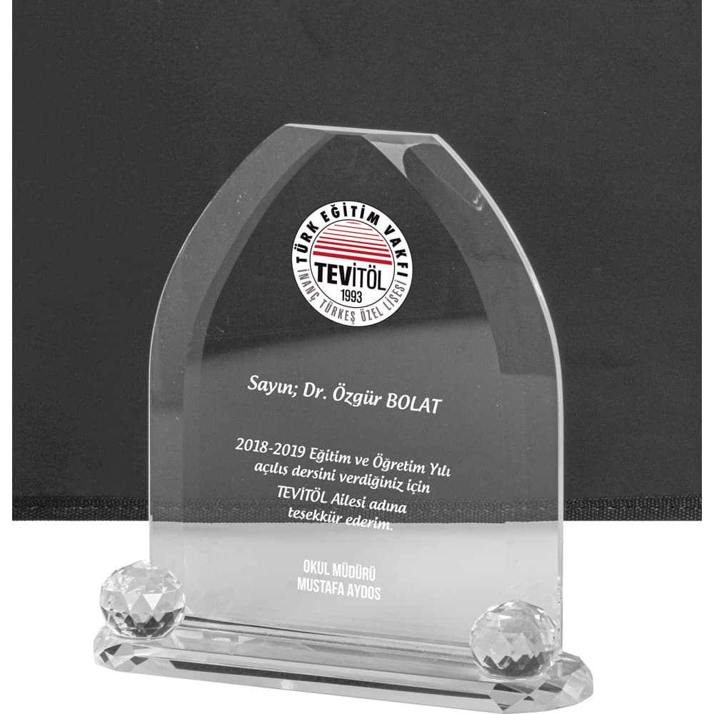 Kristal Plaket 18,5 x 18,5 cm – EKT-209