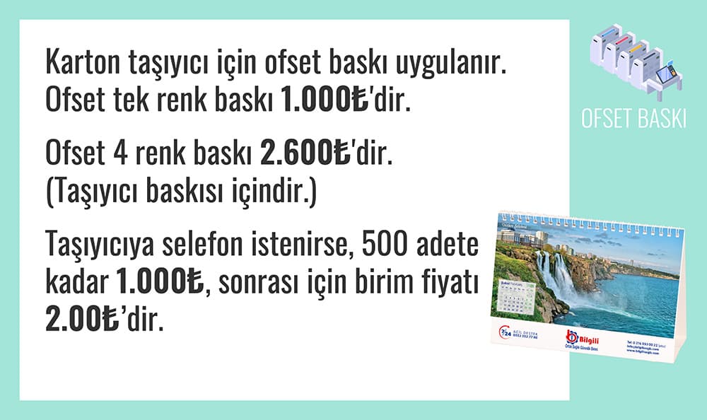 Şelale Masa Takvimi Amerikan - Bristol – AMT-04-ABR (2)